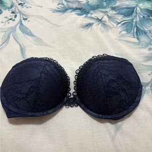 NWOT Victoria Secret Elegant Lace Women's Push-Up Bra - Navy Size 38B